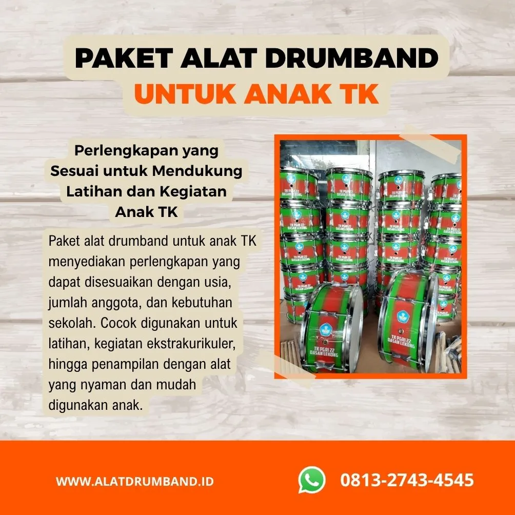 Alat Drumband Anak TK untuk Kegiatan Sekolah