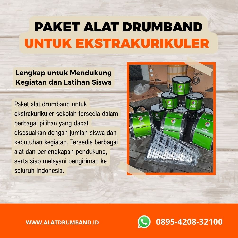 Alat Drumband Sekolah Lengkap untuk Kegiatan Ekstrakurikuler